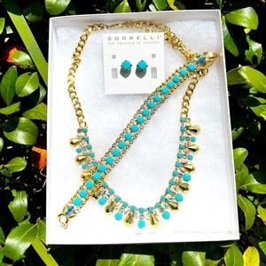 Turquoise and Gold Sorrelli Jewelry Set
